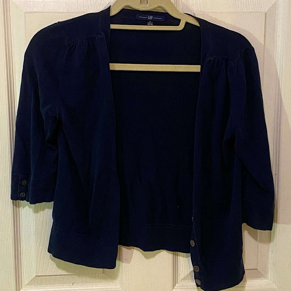 GAP navy mid-sleeve cardigan